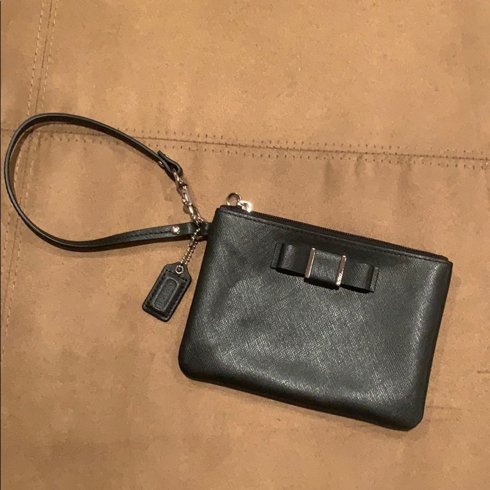 Black Coach bowtie wristlet
